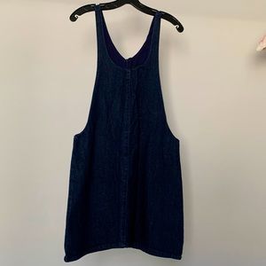 Zara denim suspender skirt